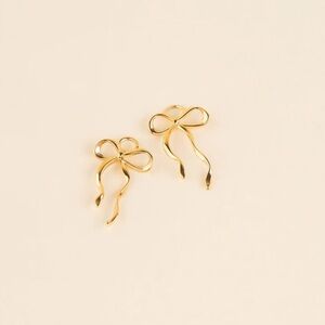Dainty Bow Huggie Hoop Charms